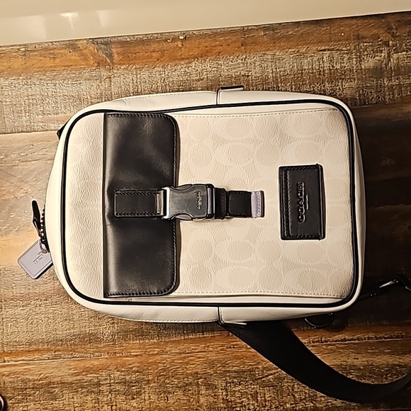 Coach Other - Coach Track Pack In Colorblock Signature Canvas - Gunmetal / Chalk